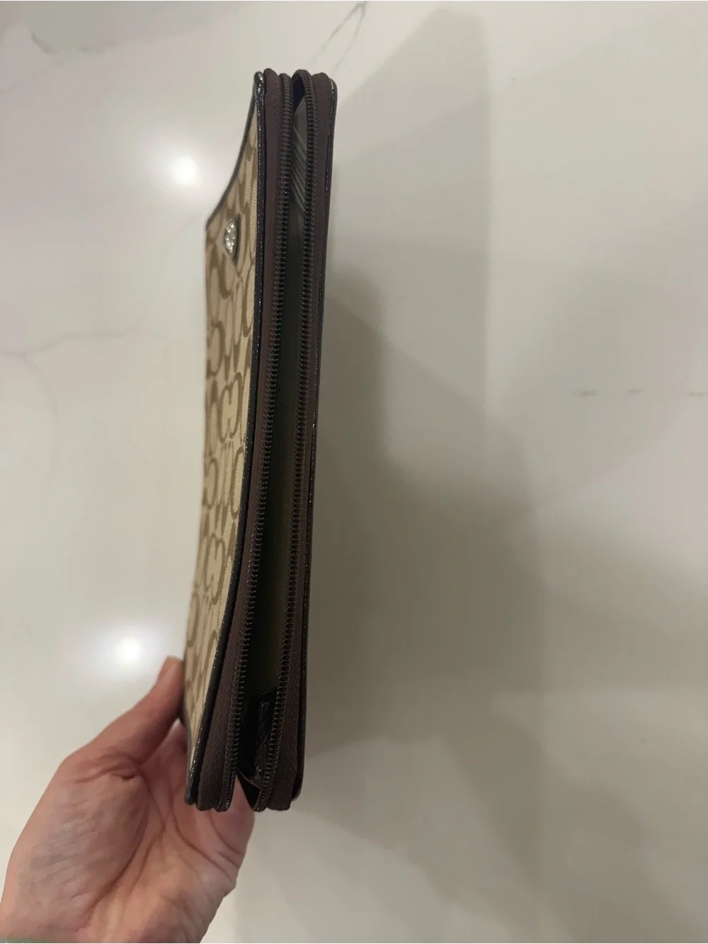 Coach Signature Canvas Tablet Case / E-Reader Sleeve - Khaki/Brown